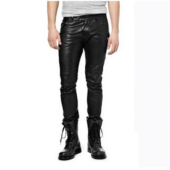 Men Leather Chinno Trouser