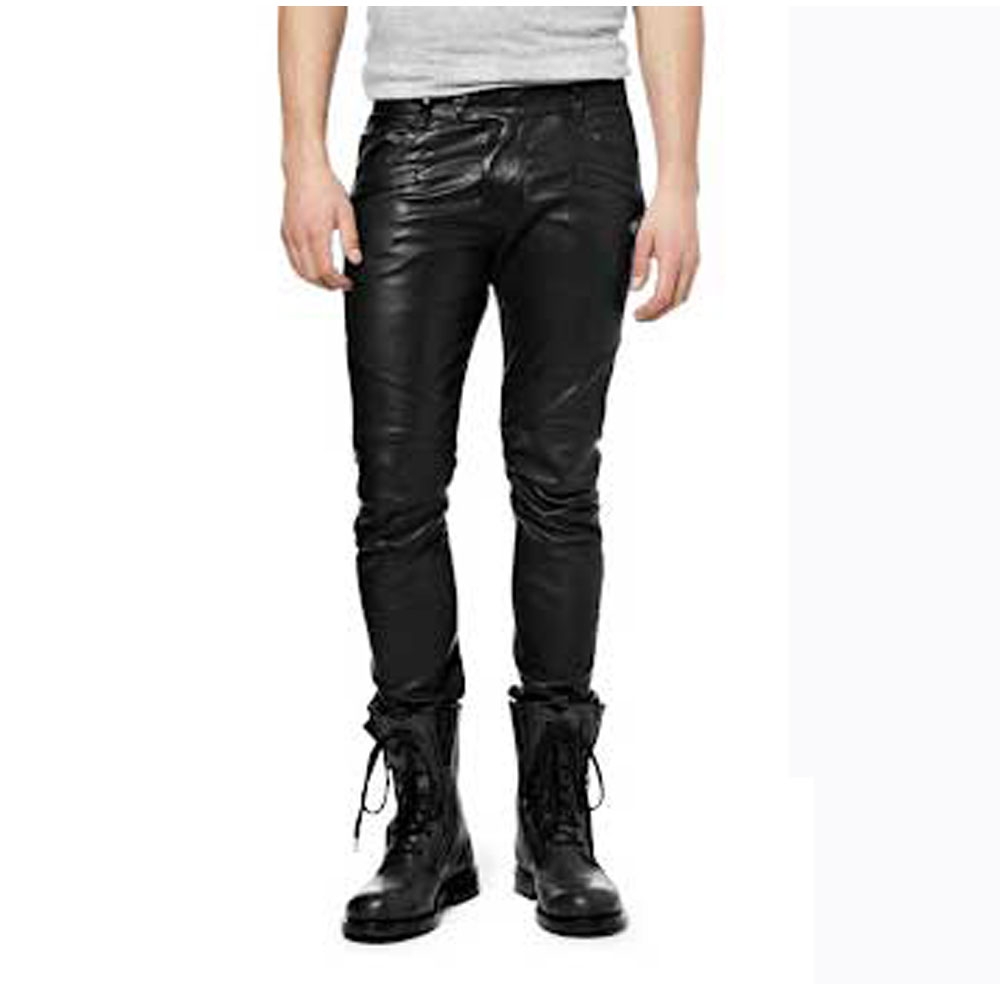 Men Leather Chinno Trouser