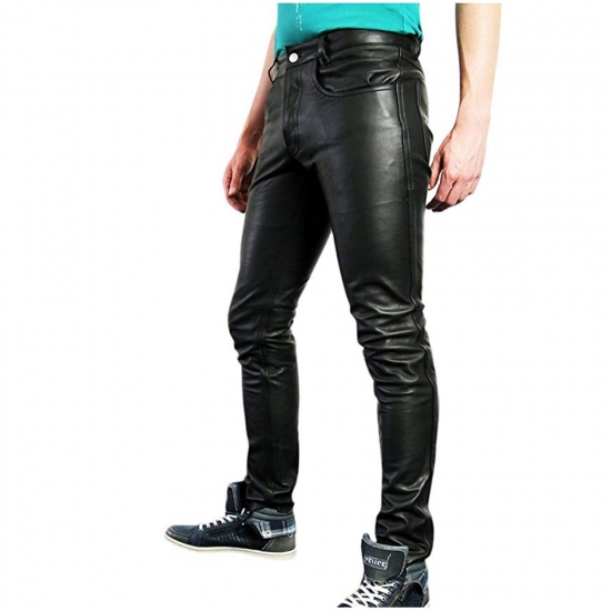 Men Leather Chinno Trouser
