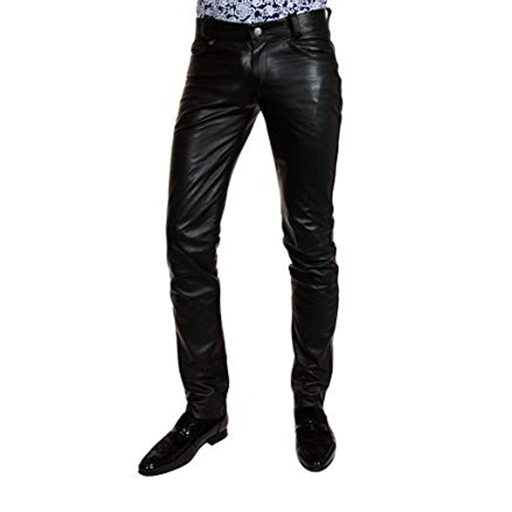 Men Leather Chinno Trouser