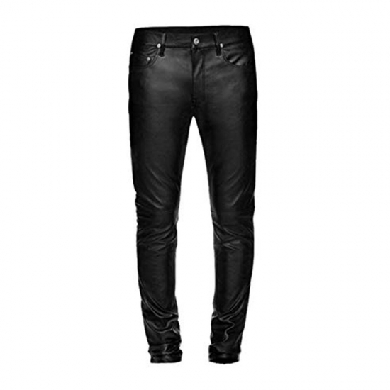 Men Leather Chinno Trouser